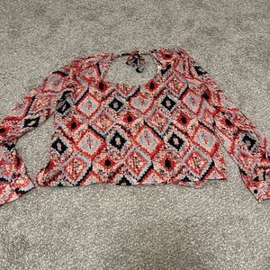 Long sleeve printed top size large